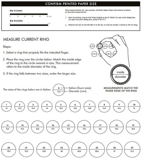 gucci men's ring sizes|Gucci jewelry size chart.